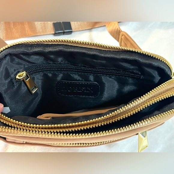 Zorfin Tan Brown Belt Bag Fanny Pack Pockets Adjustable Strap Water Resistant - Picture 7 of 16